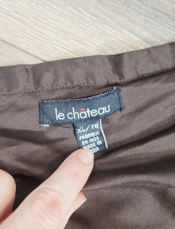 Le Chateau Vintage Brown Mix Media Lace Crashed Velvet Bohemian Zipper Side XL - Picture 7 of 15